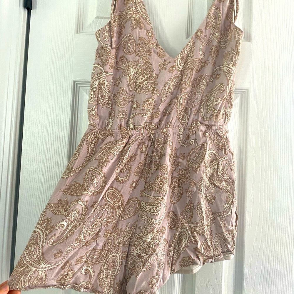 Tobi paisley tan romper